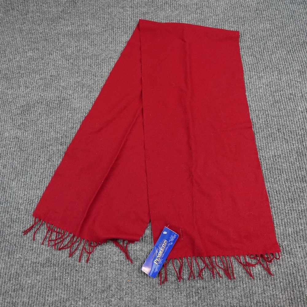 Pendleton Scarf One Size Red 100% Virgin Wool Fringe Made USA Winter